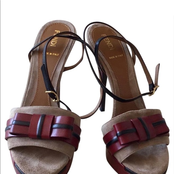 Fendi Burgundy Sandal Heels